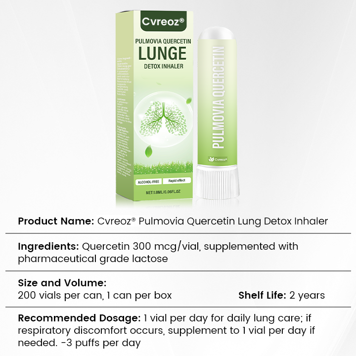 ⏰Last Day Promotion: 60% OFF🔥 Cvreoz® Pulmovia Quercetin Lung Detox Inhaler