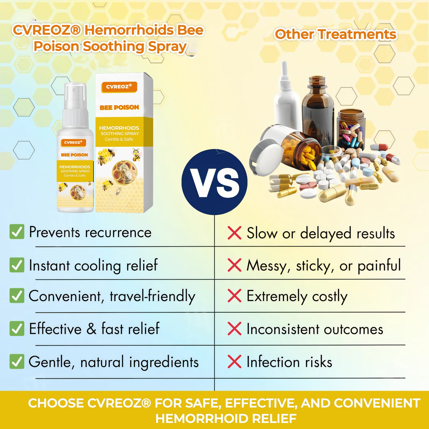 đ©” CVREOZÂź Hemorrhoids Bee Poison Soothing Spray đNEW PACKAGING UP TO 60% OFF đ„