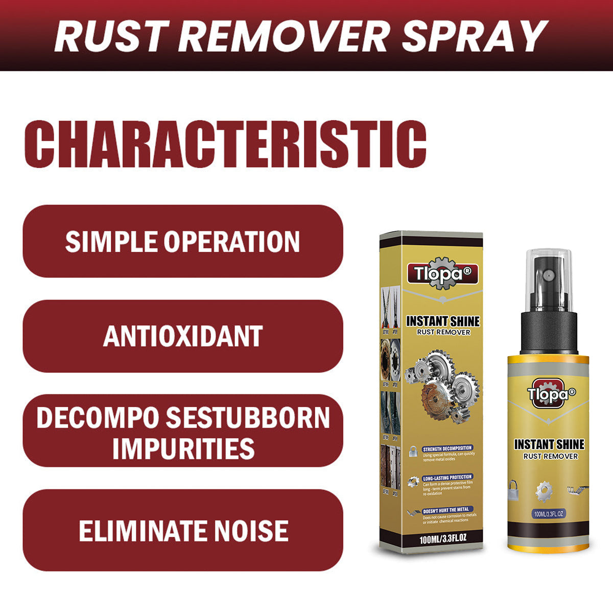 TLOPA® Instant Shine Metal Cleaner and Rust Remover
