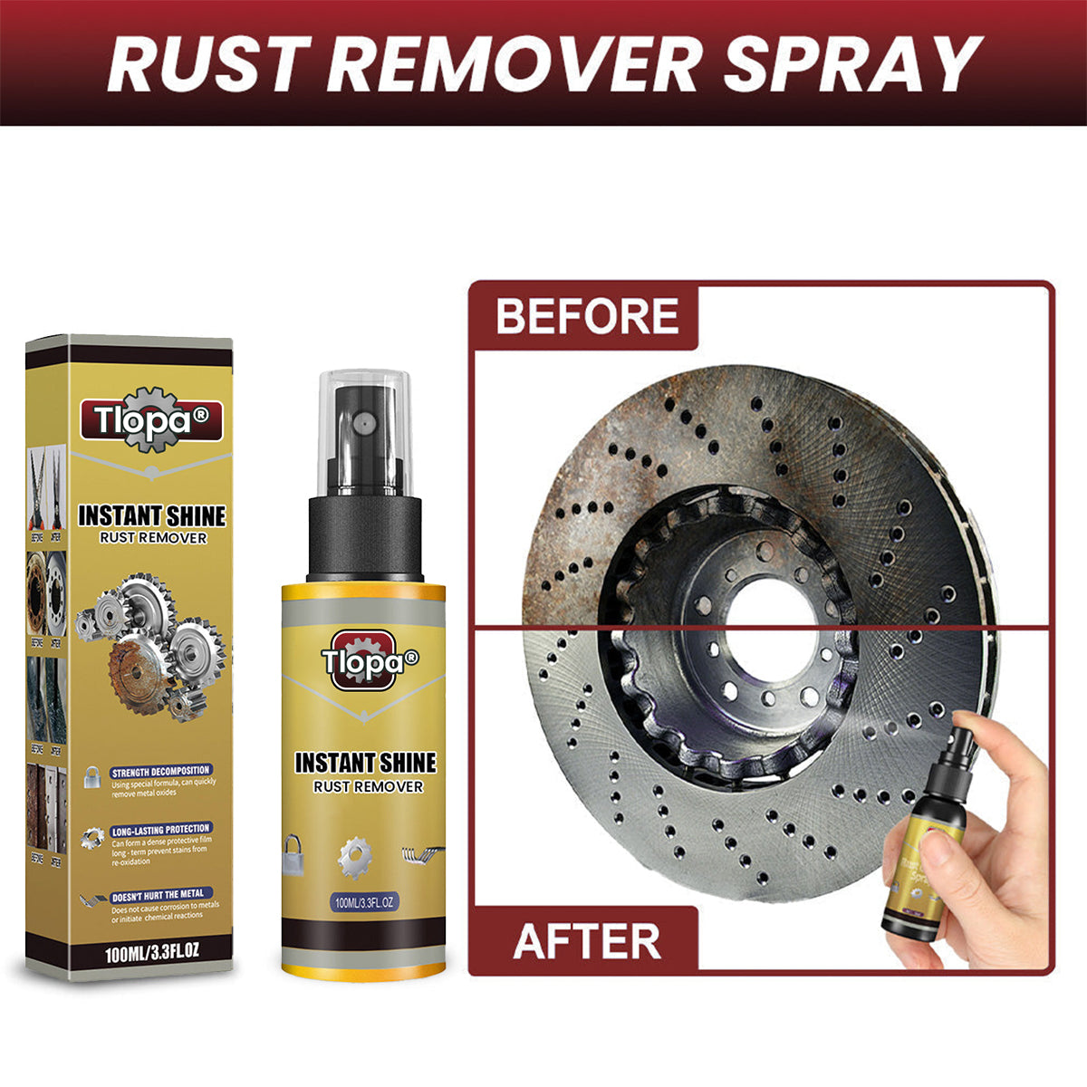 TLOPA® Instant Shine Metal Cleaner and Rust Remover