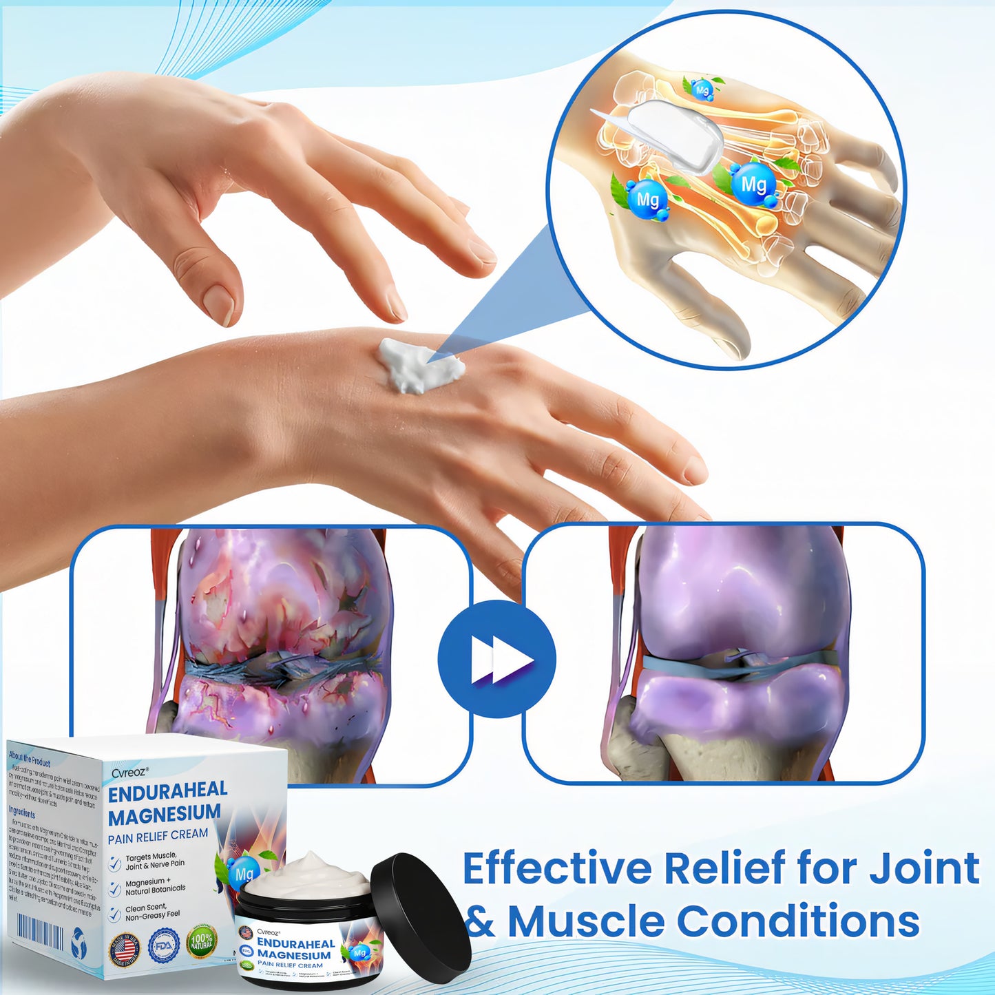 Cvreoz® EnduraHeal Magnesium Pain Relief Cream