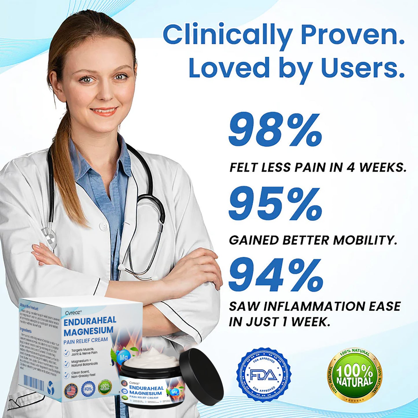 Cvreoz® EnduraHeal Magnesium Pain Relief Cream