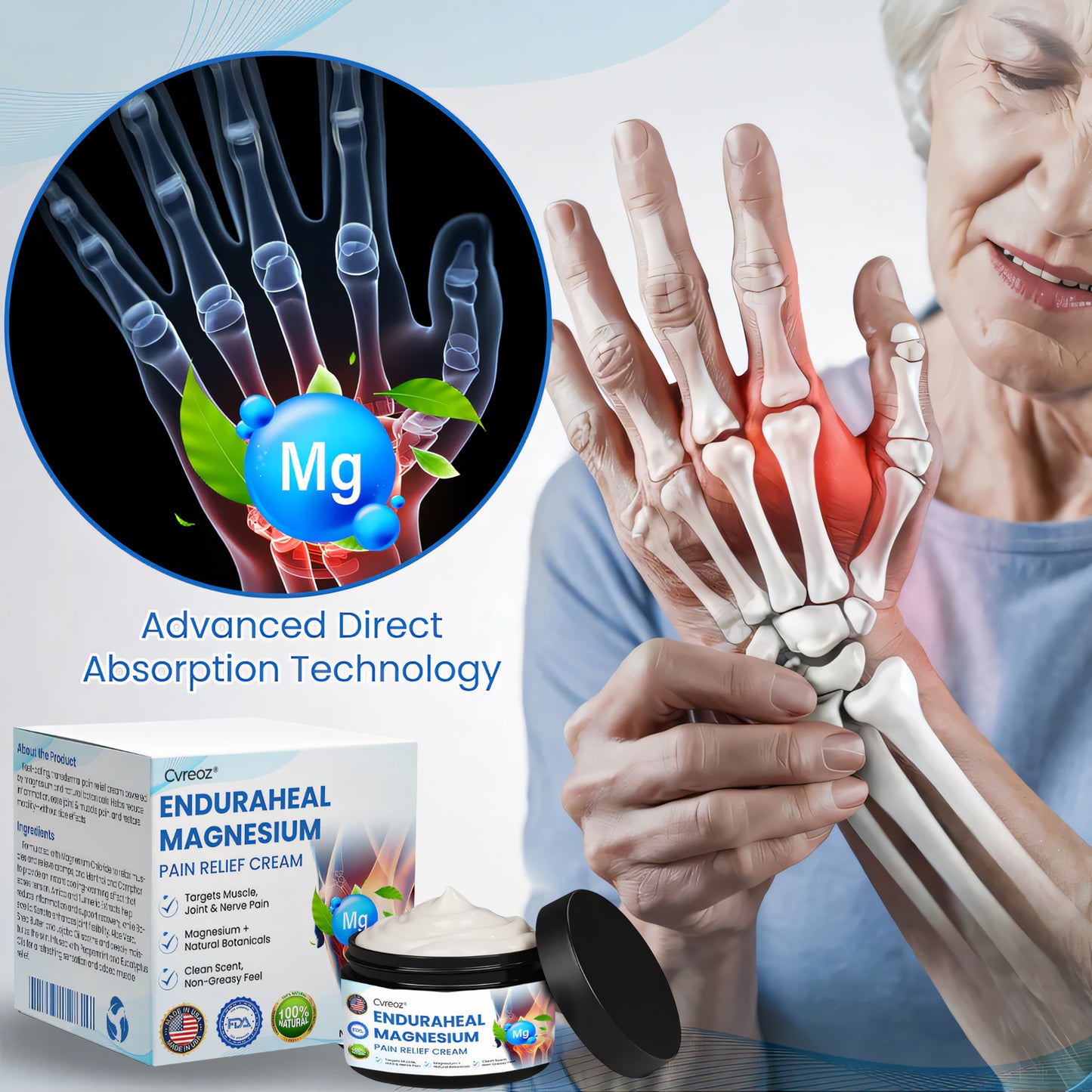 Cvreoz® EnduraHeal Magnesium Pain Relief Cream